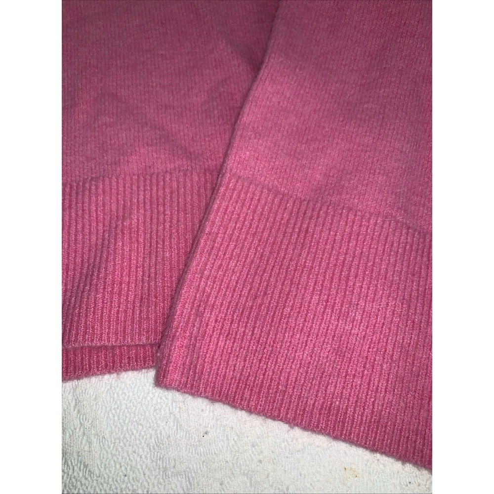 J. crew Chunky Cropped Sweater Relaxed Boxy Supersoft Yarn Pink Wool Blend M - Picture 3 of 10